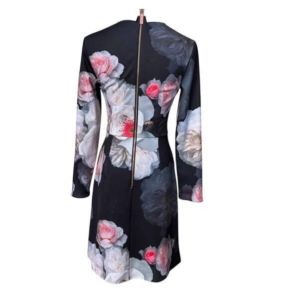 Ted Baker Kaleesa Chelsea Flower Collared Dress Size 0 Long Sleeves Zip Closure - Picture 6 of 10